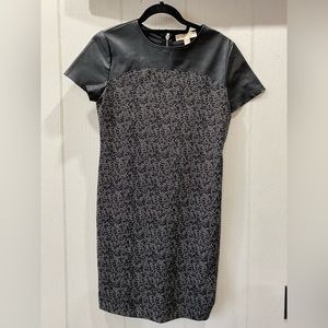 CLEAROUT 3/$15 Michael Kors faux leather T-shirt dress, zippered back sold AS IS